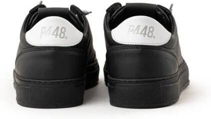 P448 Zwarte Leren Sneaker Black Heren