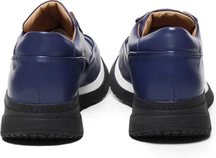 Paciotti Blauwe Leren Sneakers met Rubberen Zool Blue Heren