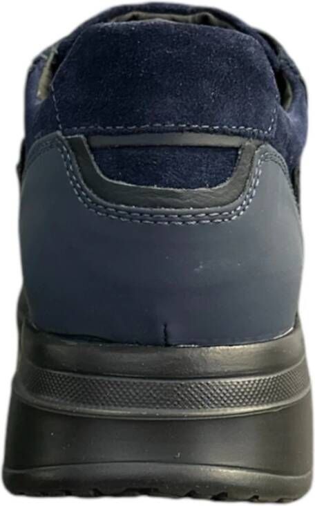 Paciotti Blauwe Suède en Leren Sneaker Blue Heren