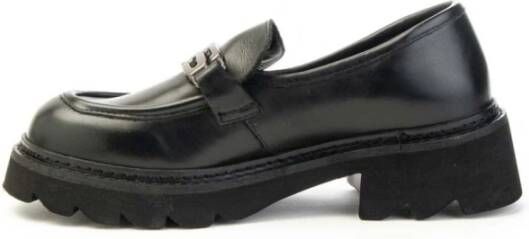 Paciotti Gouden gesp leren mocassin vrouw Black Dames