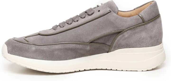 Paciotti Grijze Suède Sneakers met Metallic Logo Gray Heren