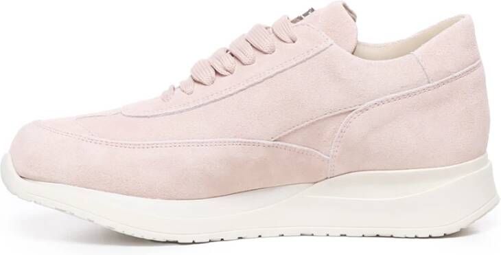 Paciotti Roze Suède Stalen Logo Sneakers Pink Dames