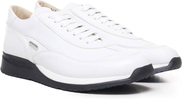 Paciotti Witte Leren Sneakers met Rubberen Zool White Heren