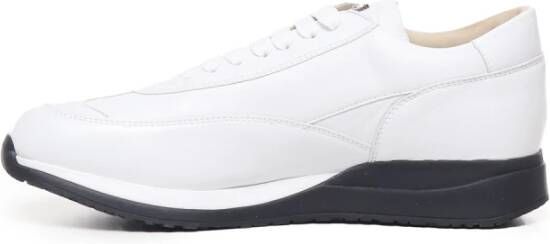 Paciotti Witte Leren Sneakers met Rubberen Zool White Heren