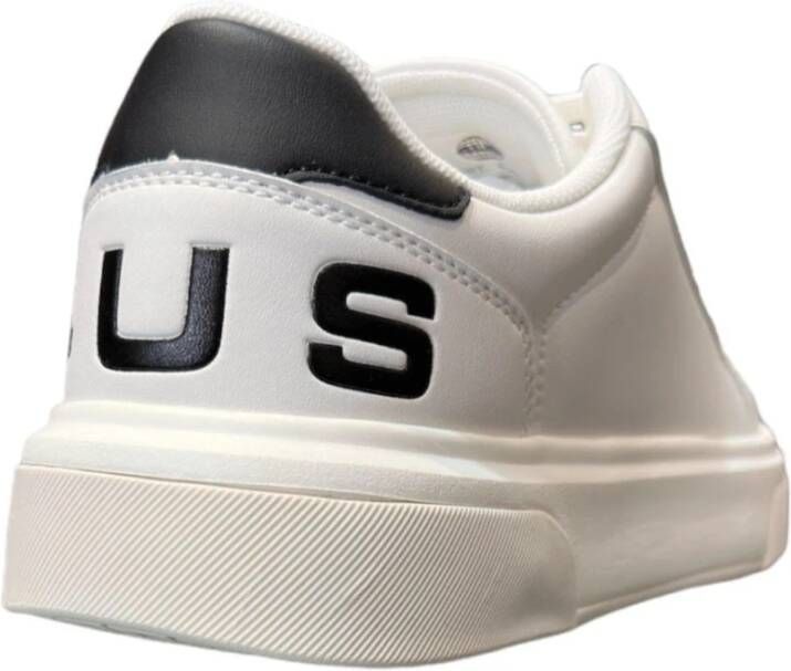 Paciotti Witte leren sneakers met zwart logo White Heren