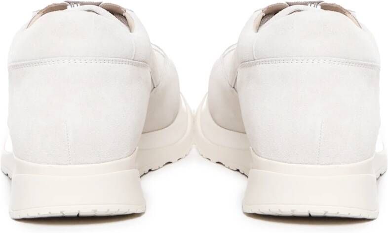 Paciotti Witte Suède Sneakers met Rubberen Zool White Heren