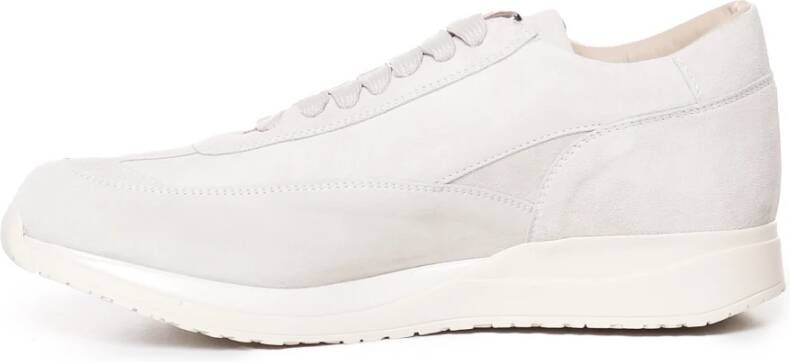 Paciotti Witte Suède Sneakers met Rubberen Zool White Heren