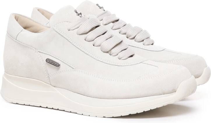 Paciotti Witte Suède Stalen Logo Sneakers White Dames