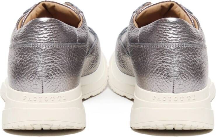 Paciotti Zilveren Sneakers met Witte Inzet Gray Dames