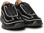 Paciotti Zwarte Fluwelen Vetersneakers Black Dames - Thumbnail 2