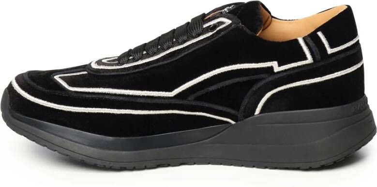 Paciotti Zwarte Fluwelen Vetersneakers Black Dames