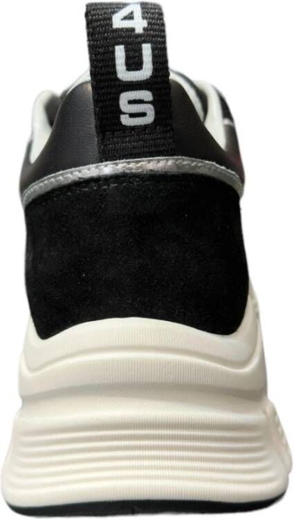 Paciotti Zwarte leren en suède sneaker Black Dames