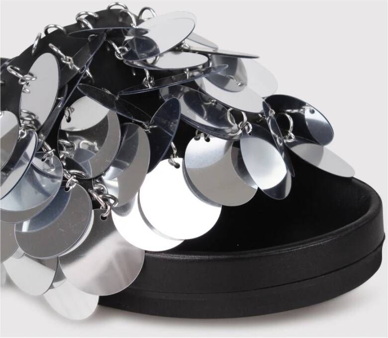 Paco Rabanne Zilveren Paillet Instap Sandalen Gray Dames