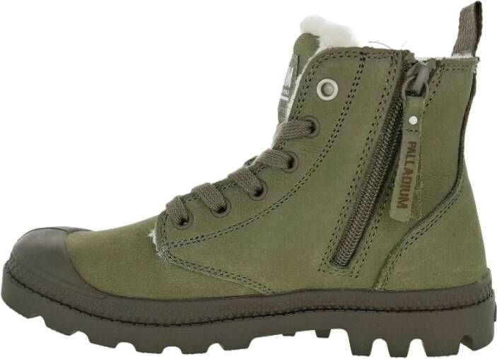 Palladium Hoge Canvas Laarzen Green Dames