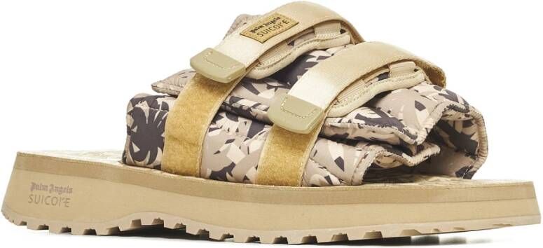 Palm Angels Camouflage Print Slippers Beige Heren