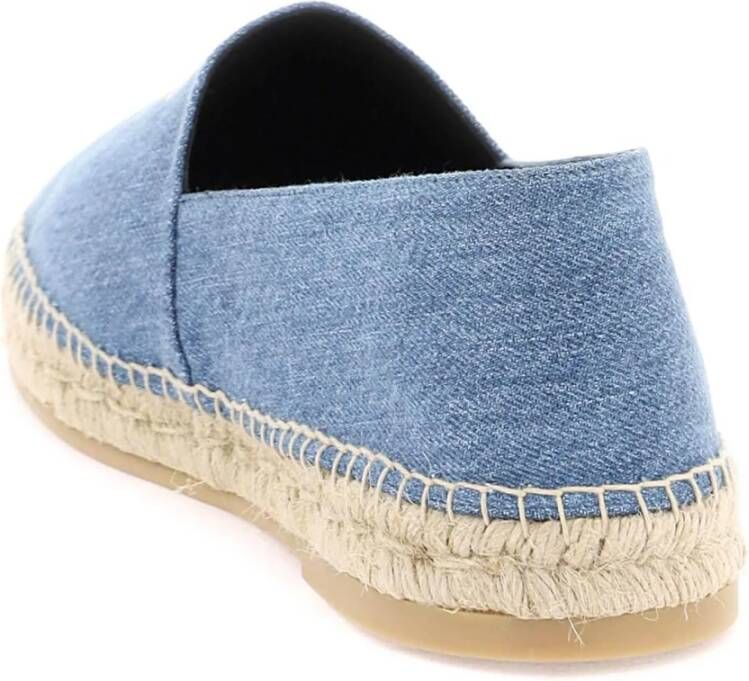 Palm Angels Denim Espadrilles met Geborduurd Logo Blue Heren