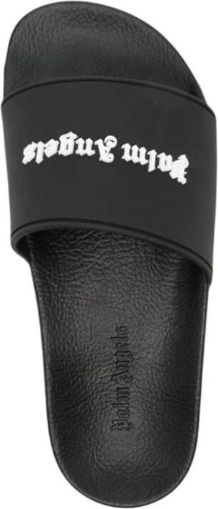 Palm Angels Essential Logo Pool Slider Flip Flop Black Dames