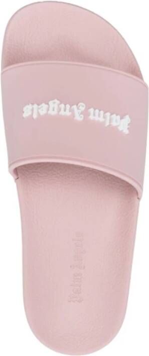 Palm Angels Essential Logo Pool Sliders Flip Flop Pink Dames