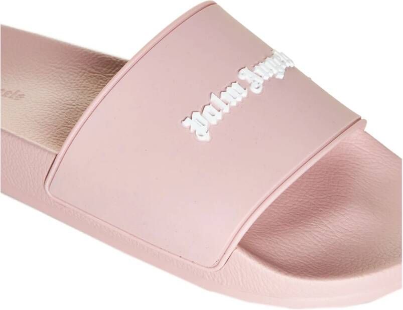 Palm Angels Gekreukelde Afwerking In reliëf Logo Sandalen Pink Heren