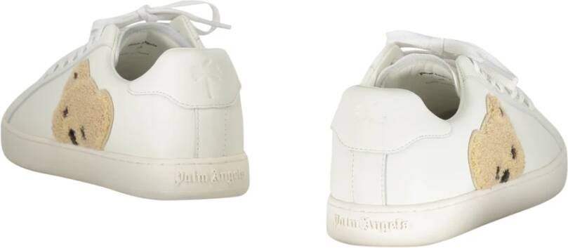 Palm Angels Leren lage sneakers met contrasterende inzetstukken White Heren