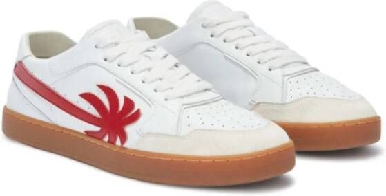 Palm Angels Leren sneakers met palmboom motief White Heren