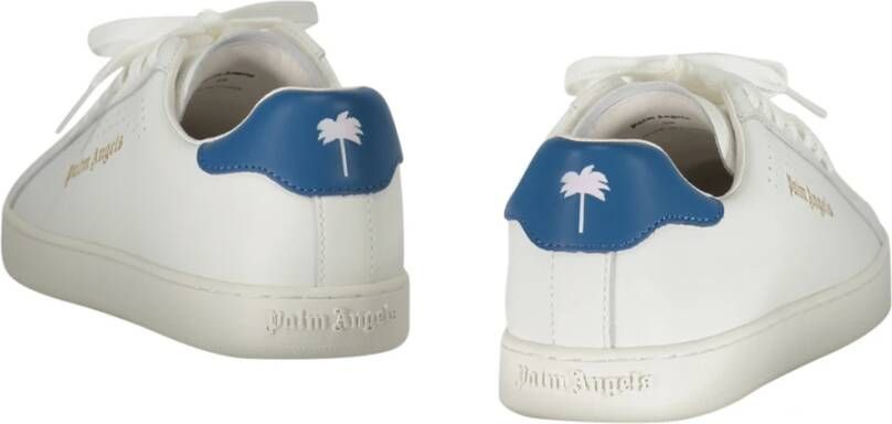 Palm Angels Leren Tennissneakers met Contrasterende Hiel White Heren