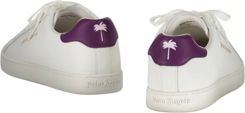 Palm Angels Leren Tennissneakers met Contrasterende Hiel White Heren