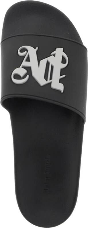 Palm Angels Geëmbosseerde Monogram Rubberen Slides Black - Foto 11