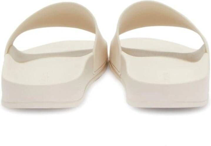 Palm Angels Beige Logo-Print Slides voor Heren Beige Heren