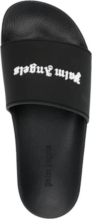 Palm Angels Logo-Embossed Pool Slides Zwart Dames