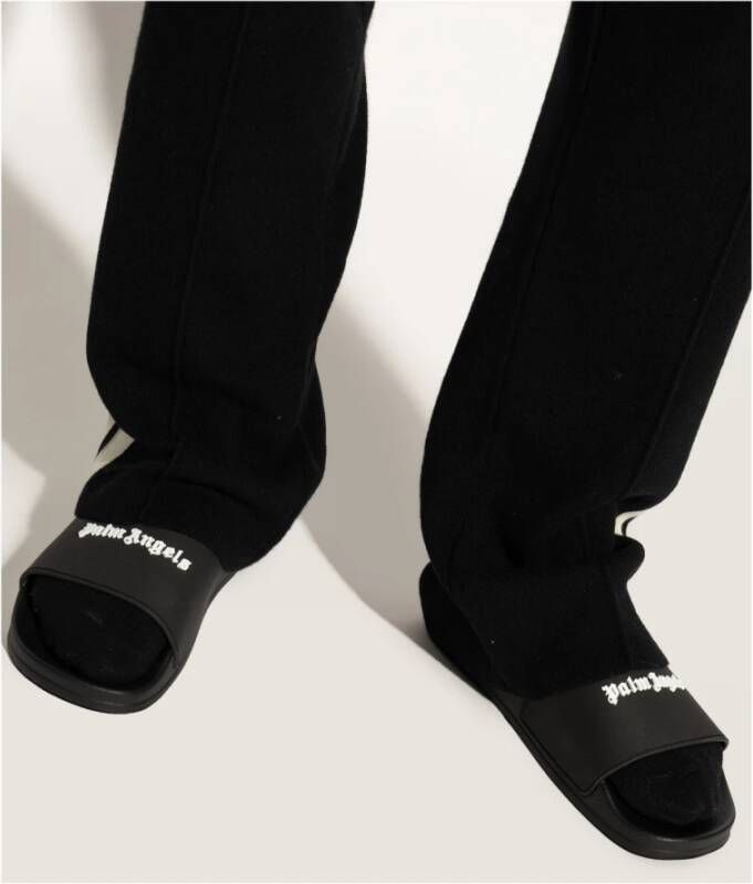 Palm Angels Slides met logo Black Heren