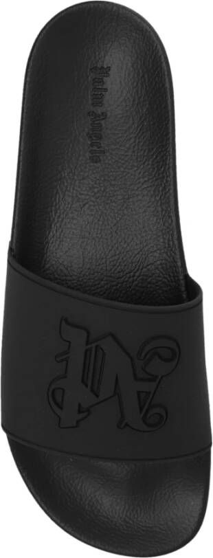 Palm Angels Slides met logo Black Heren