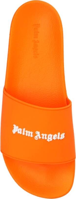 Palm Angels Slides met logo Orange Heren