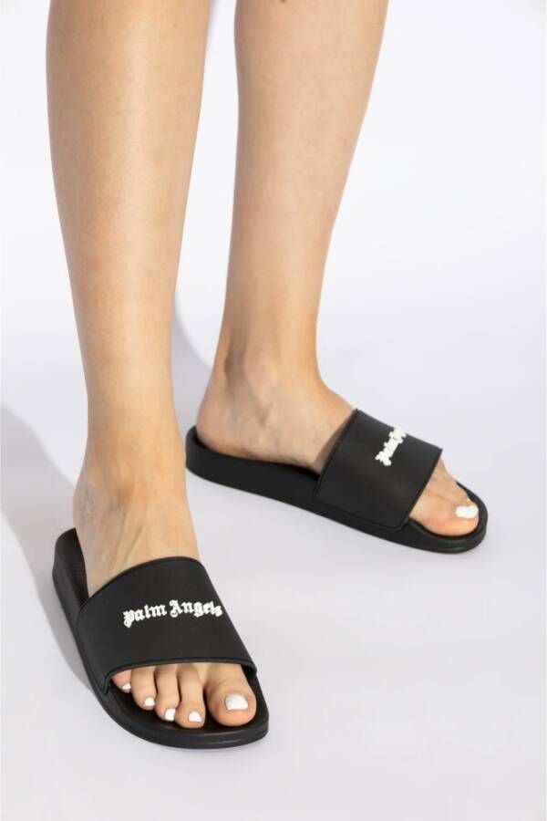 Palm Angels Slippers met logo Black Dames