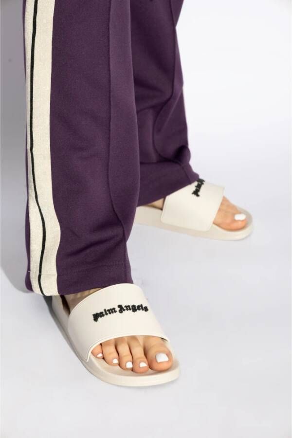 Palm Angels Slippers met logo White Dames