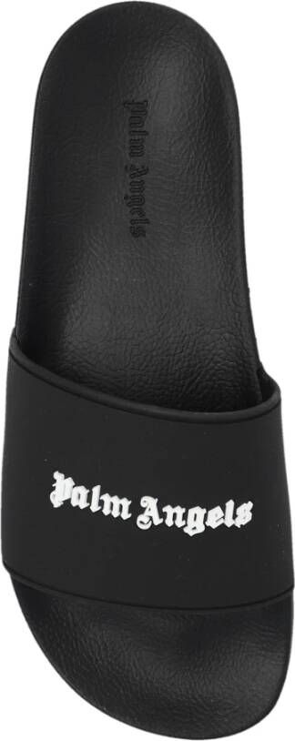 Palm Angels Slippers met logo Zwart Dames