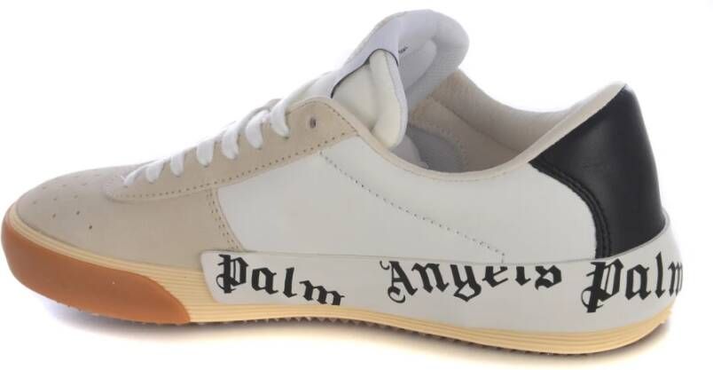 Palm Angels Leren Lage Sneakers Wit Heren
