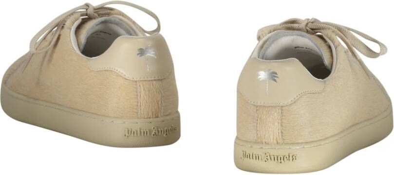 Palm Angels Stijlvolle Tennis Sneakers met Leren Inzetstuk Beige Heren