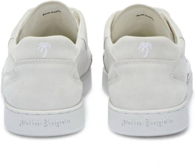 Palm Angels Witte Leren Sneakers met Palmboom Motief White Heren