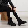 Palm Angels Zwarte Leren Veterschoenen met Plateauzool Black Dames - Thumbnail 2