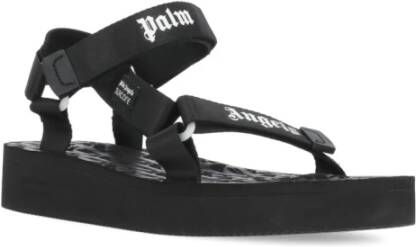 Palm Angels Zwarte Slippers met Logo Straps Black Heren