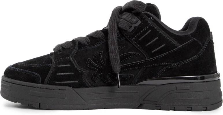 Palm Angels Zwarte Suède Sneakers met Palmboom Black Heren