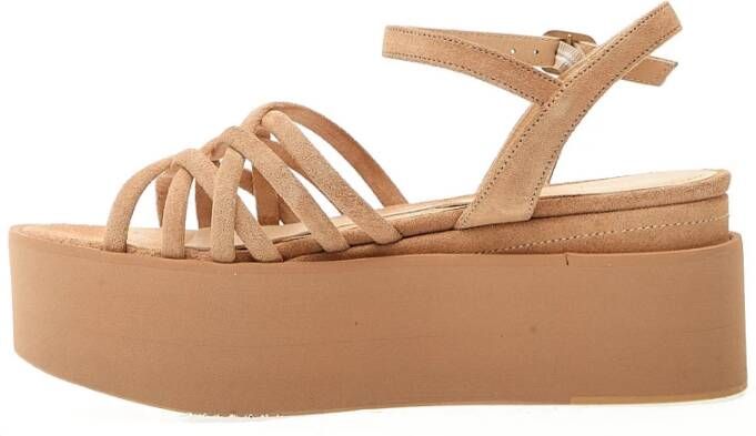 Paloma Barceló Beige Sleehak Sandalen Ss24 Beige Dames