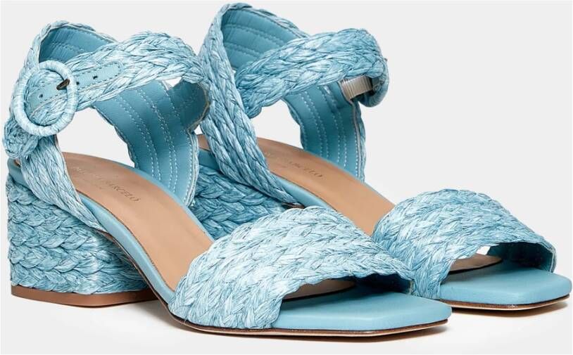 Paloma Barceló Blauwe Raffia Sandalen Ss23 Blue Dames