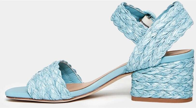 Paloma Barceló Blauwe Raffia Sandalen Ss23 Blue Dames