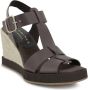 Paloma Barceló Bruin leren sleehak sandalen Carla espadrilles Brown Dames - Thumbnail 2