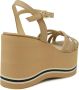 Paloma Barceló Bruin Leren Sleehak Sandalen Ss24 Beige Dames - Thumbnail 2