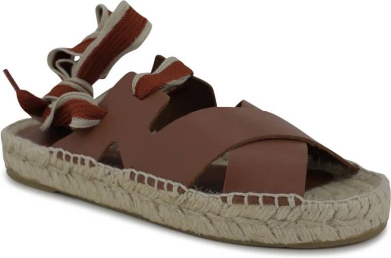 Paloma Barceló Bruine Leren Sandalen Sandalo Stijl Brown Dames