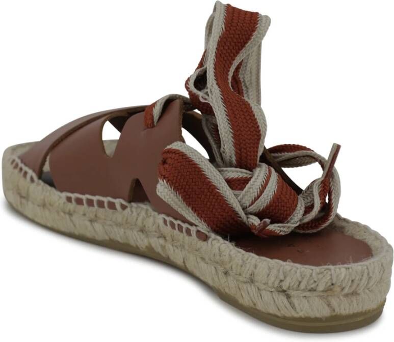 Paloma Barceló Bruine Leren Sandalen Sandalo Stijl Brown Dames