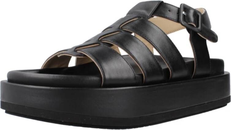 Paloma Barceló Stijlvolle Platte Sandalen voor Vrouwen Black Dames